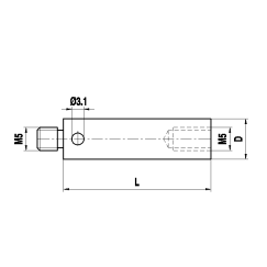 M5 титановый удлинитель щупа, L 50 мм, D 18 мм, для систем ZEISS A-5555-0151