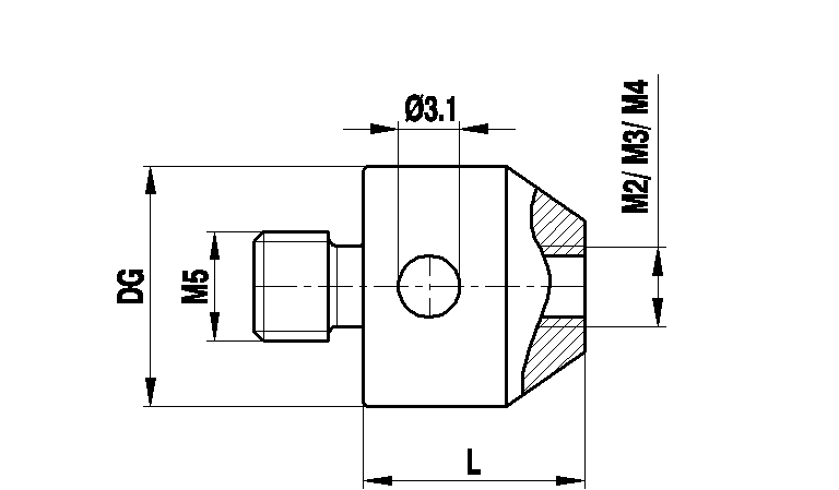 M5 на M2 переходник из нержавеющей стали, L 10 мм, для систем ZEISS A-5555-0226